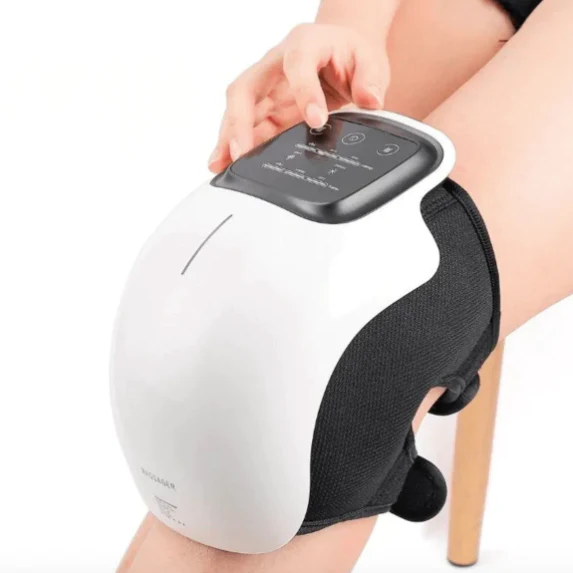 Heated Knee Massager | Infrared Heat &amp; 3 Massage Modes | Rechargeable 3000mAh Battery | LED Touchscreen