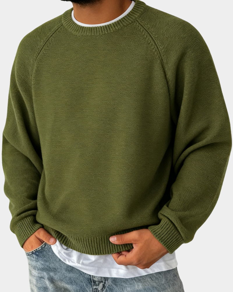 Hudson - Men’s warm crewneck sweater with comfortable ribbed hem and cuffs