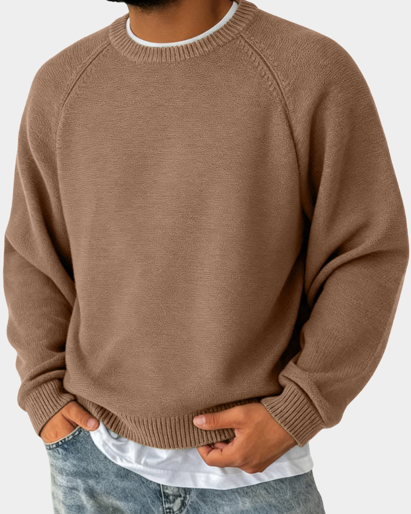 Hudson - Men’s warm crewneck sweater with comfortable ribbed hem and cuffs