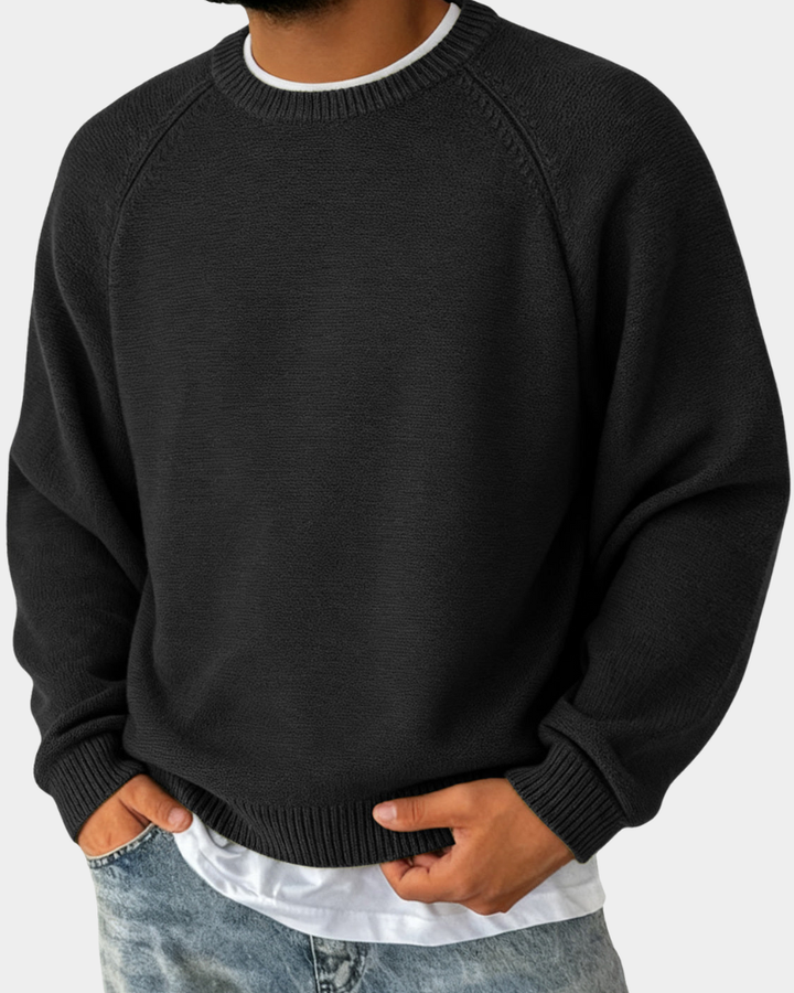 Hudson - Men’s warm crewneck sweater with comfortable ribbed hem and cuffs
