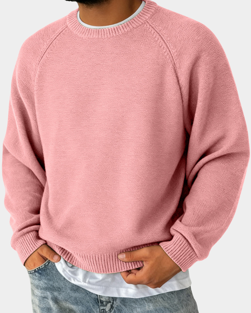 Hudson - Men’s warm crewneck sweater with comfortable ribbed hem and cuffs