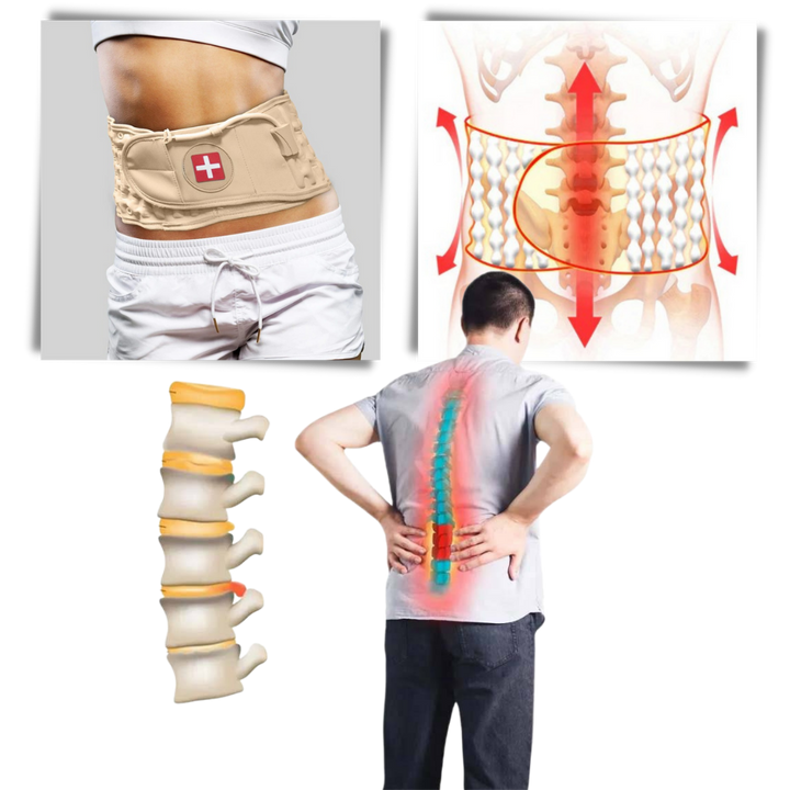 Inflatable Lumbar Support Belt | Adjustable Waist Fit | Lightweight, Breathable Back Support