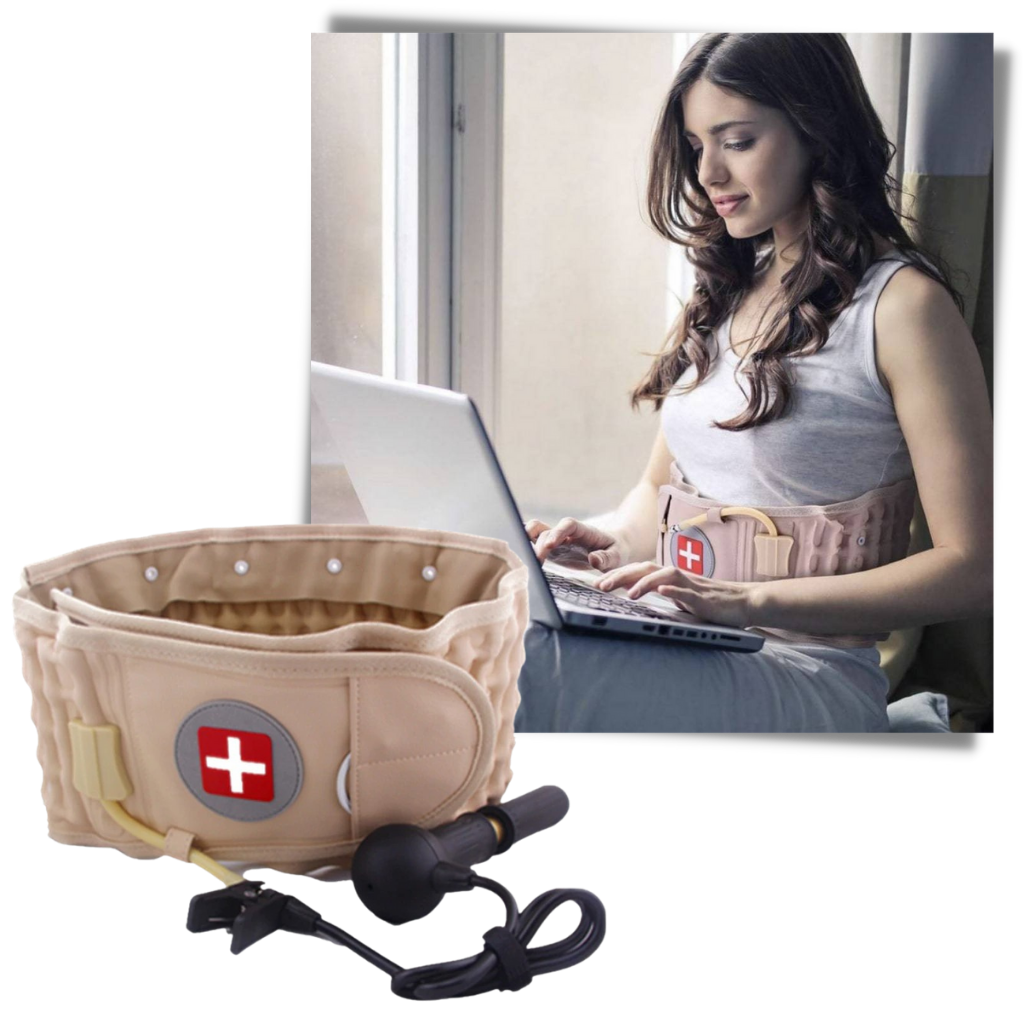 Inflatable Lumbar Support Belt | Adjustable Waist Fit | Lightweight, Breathable Back Support
