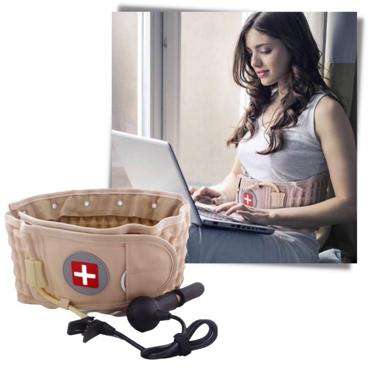 Inflatable Lumbar Support Belt | Adjustable Waist Fit | Lightweight, Breathable Back Support