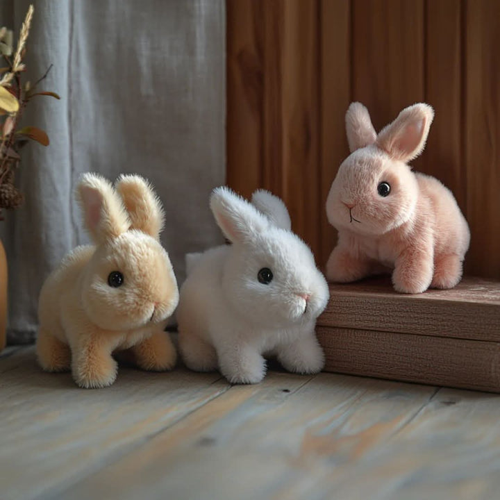 Interactive Plush Bunny Toy | Realistic Hopping Movements &amp; Cute Sounds | Battery Powered