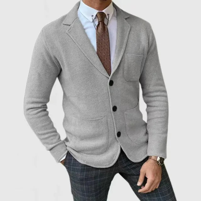 Jonah - Men’s smart casual cardigan with knitted button front and pockets