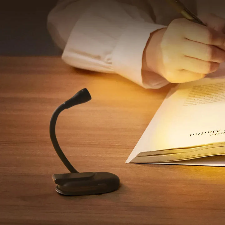 LED Book Light | USB Rechargeable Clip-On Reading Lamp | 360° Adjustable &amp; Dimmable Design
