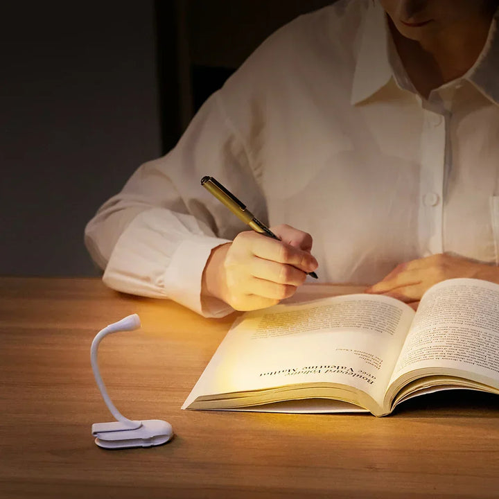LED Book Light | USB Rechargeable Clip-On Reading Lamp | 360° Adjustable &amp; Dimmable Design