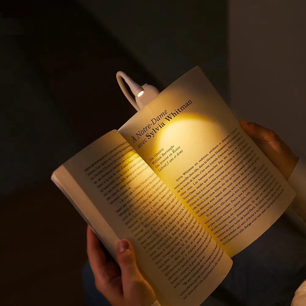 LED Book Light | USB Rechargeable Clip-On Reading Lamp | 360° Adjustable &amp; Dimmable Design