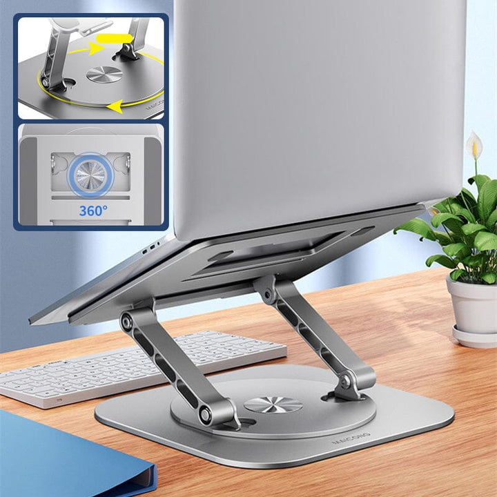 Laptop Stand | 360° Rotating Base | Adjustable Aluminum Design | Fits Laptops Up to 17 in