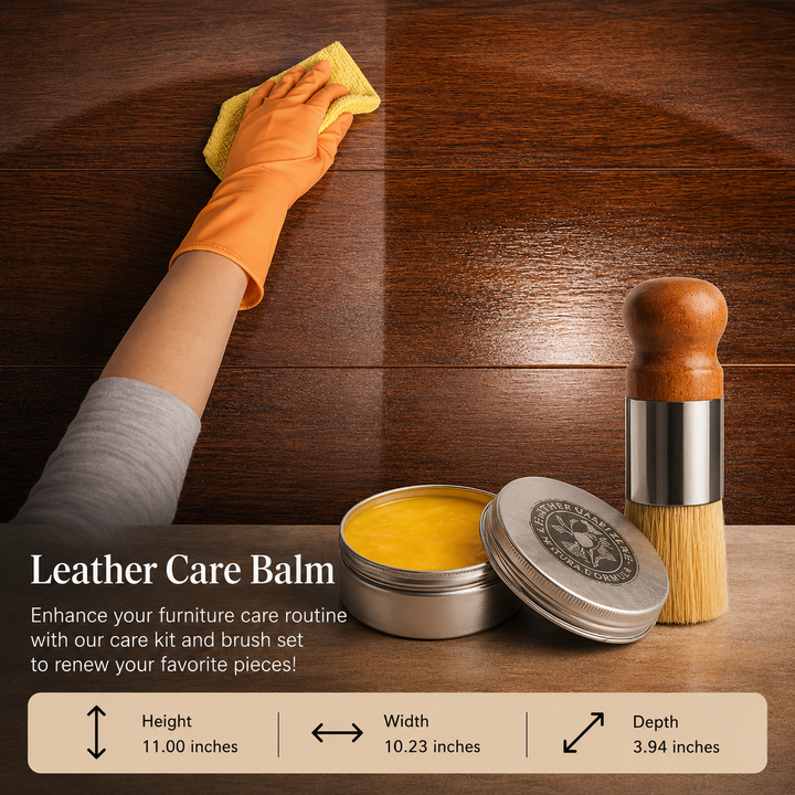 Leather Care Balm | Restores Shine &amp; Color | Protects Against Cracking | Includes Applicator Brush
