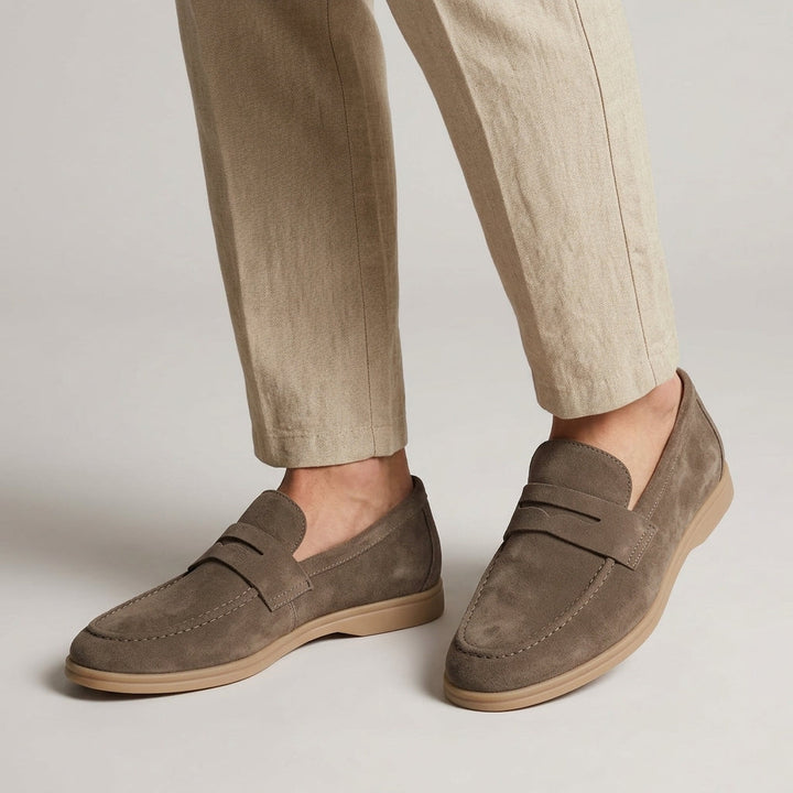 Levi - Men’s smart penny loafers with slip on front and flat sole for winter