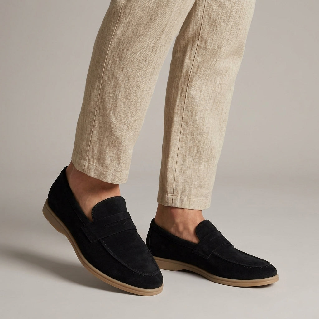 Levi - Men’s smart penny loafers with slip on front and flat sole for winter