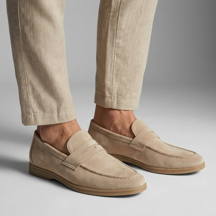 Levi - Men’s smart penny loafers with slip on front and flat sole for winter