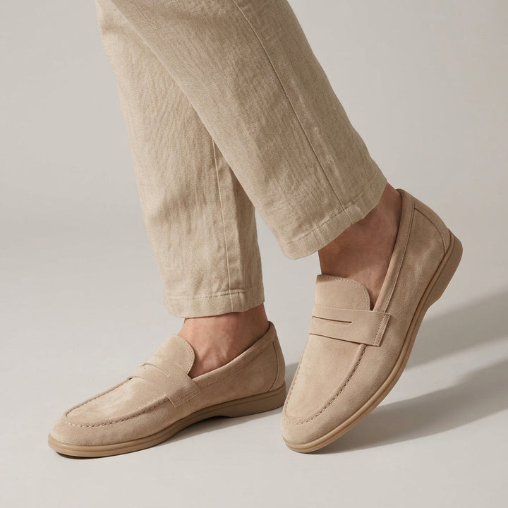 Levi - Men’s smart penny loafers with slip on front and flat sole for winter
