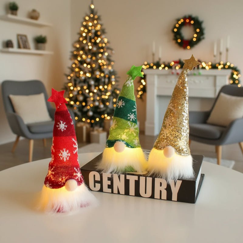 Light-Up Christmas Doll | Warm Yellow LED Glow | Battery-Powered Festive Indoor Decoration