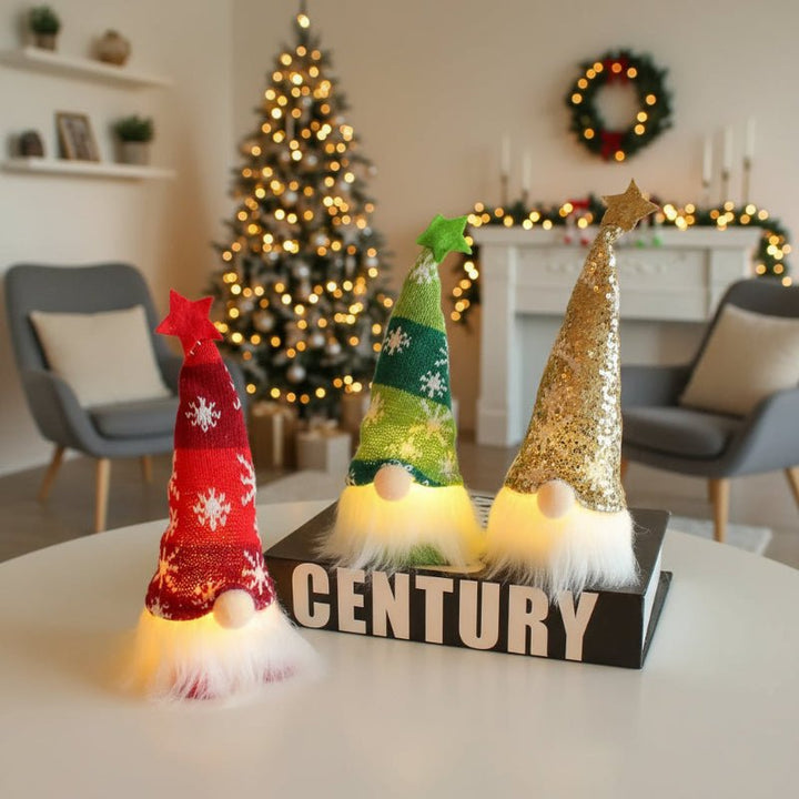 Light-Up Christmas Doll | Warm Yellow LED Glow | Battery-Powered Festive Indoor Decoration