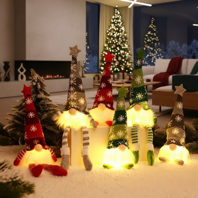 Light-Up Christmas Doll | Warm Yellow LED Glow | Battery-Powered Festive Indoor Decoration