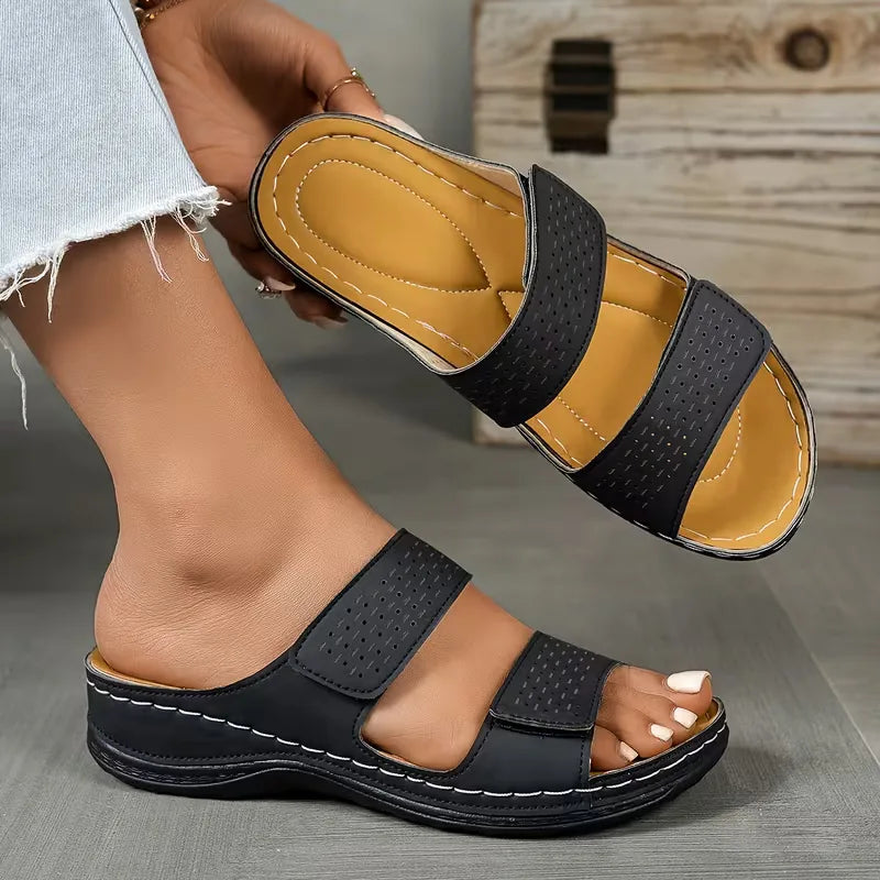 Lily - Orthopedic Sandals for Women with Double Strap and Cushioned Wedge Sole