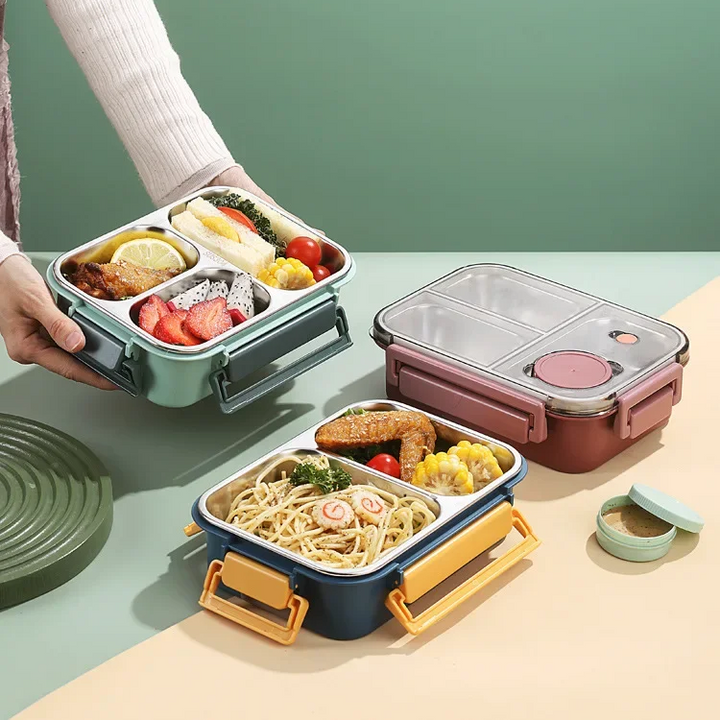 Lunch Box | Insulated Food Container with Stainless Steel Compartments