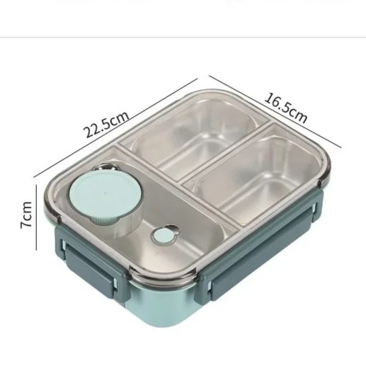 Lunch Box | Insulated Food Container with Stainless Steel Compartments