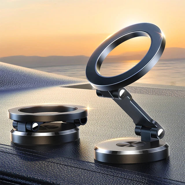 Magnetic Car Phone Mount | Foldable Dashboard Phone Holder | Universal Hands-Free Smartphone Stand
