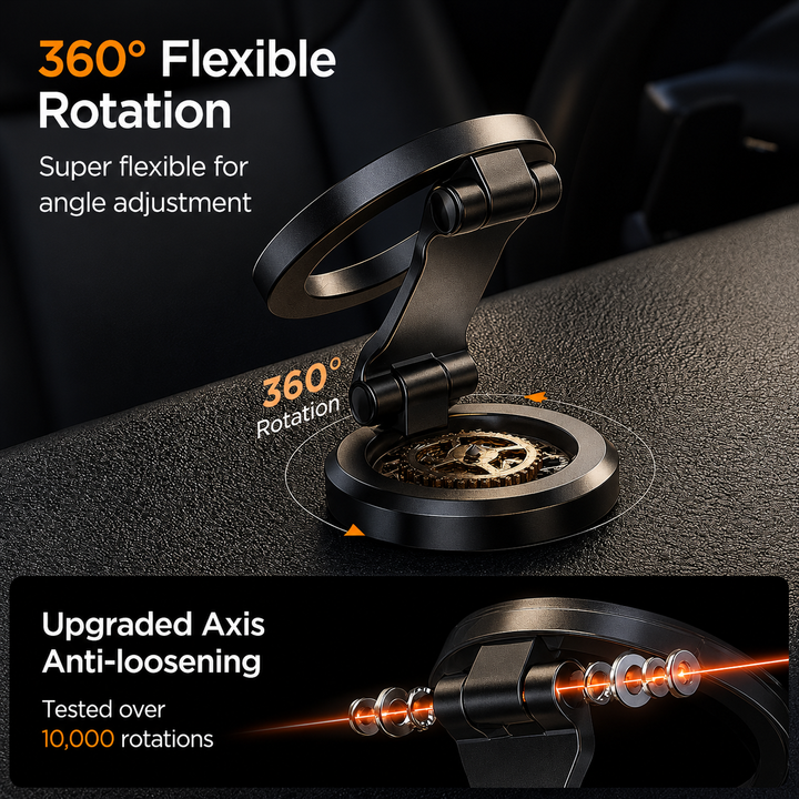Magnetic Car Phone Mount | Foldable Dashboard Phone Holder | Universal Hands-Free Smartphone Stand