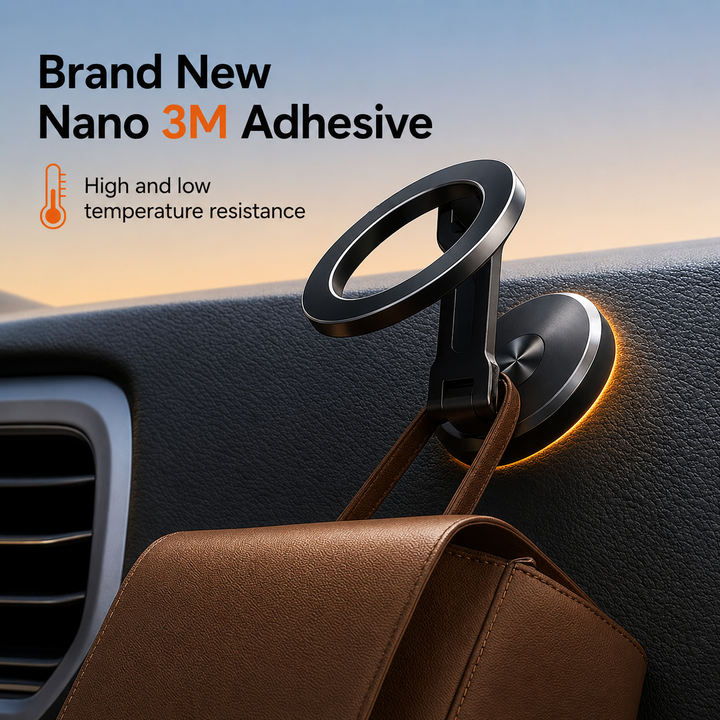Magnetic Car Phone Mount | Foldable Dashboard Phone Holder | Universal Hands-Free Smartphone Stand