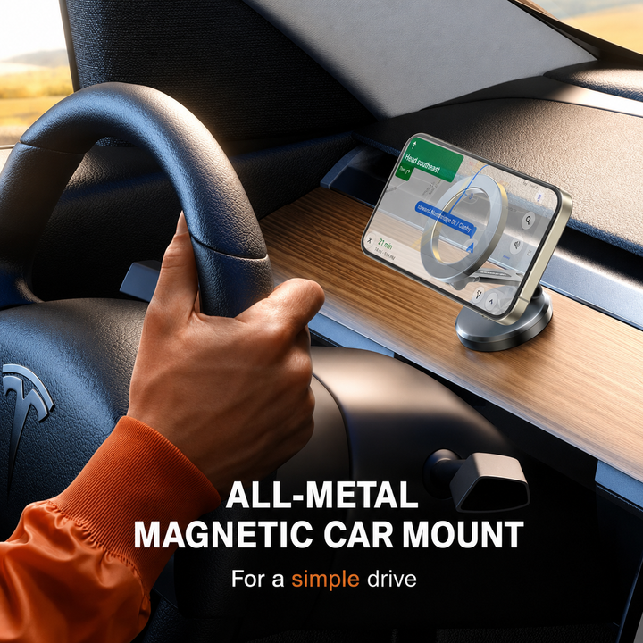 Magnetic Car Phone Mount | Foldable Dashboard Phone Holder | Universal Hands-Free Smartphone Stand