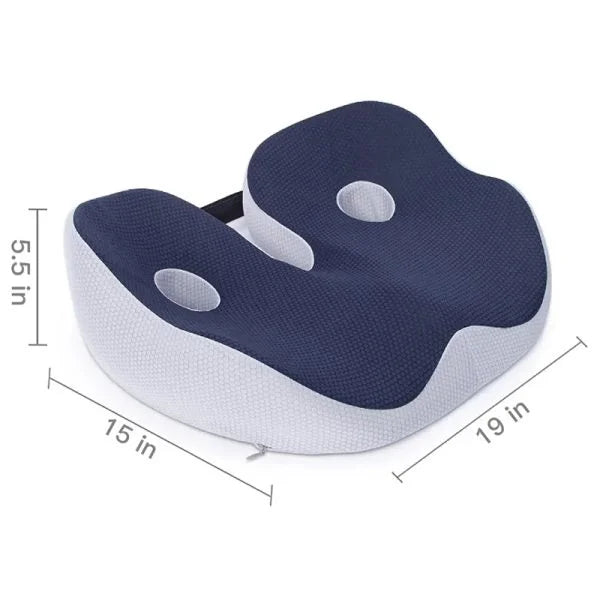 Memory Foam Seat Cushion | Adjustable Ergonomic Support | Pressure Relief for Hips and Tailbone