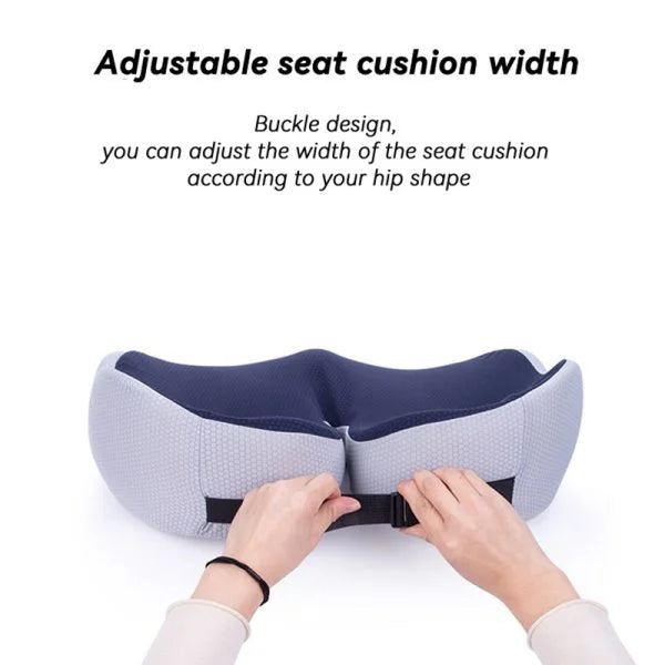 Memory Foam Seat Cushion | Adjustable Ergonomic Support | Pressure Relief for Hips and Tailbone