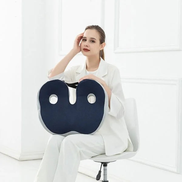 Memory Foam Seat Cushion | Adjustable Ergonomic Support | Pressure Relief for Hips and Tailbone
