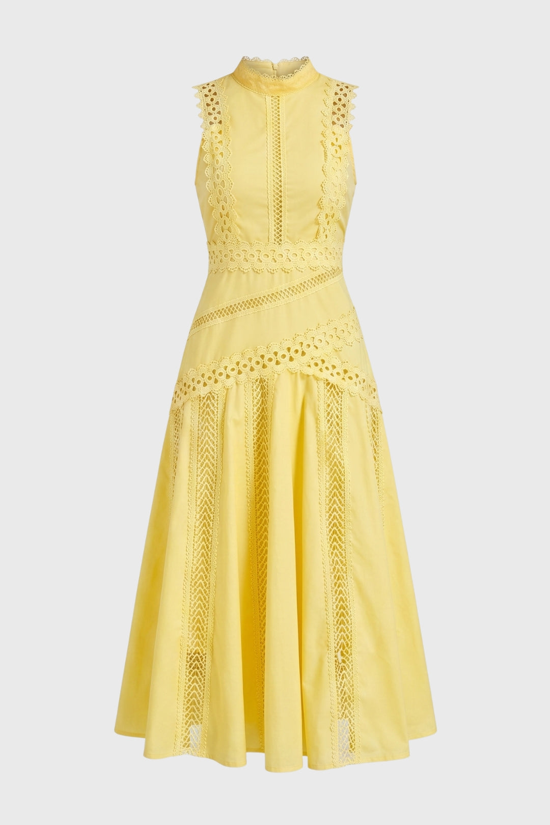 Midi Dress Women - Sleeveless Detail | High Neck Elegant