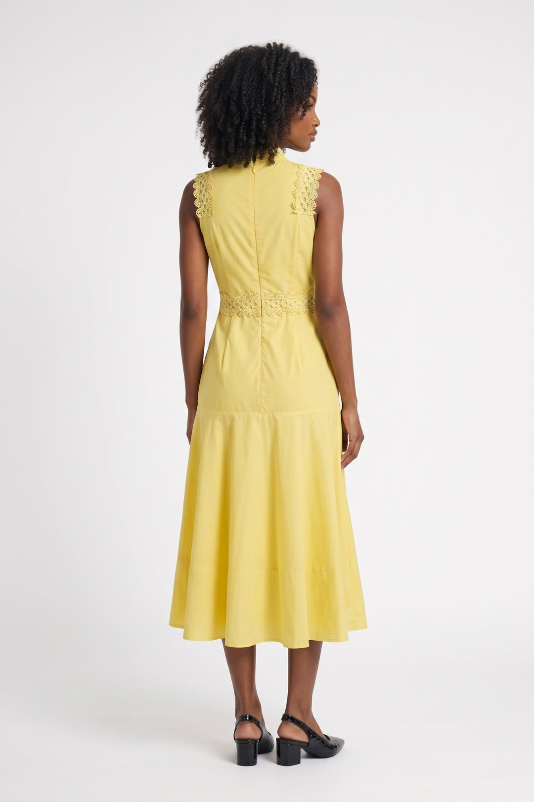 Midi Dress Women - Sleeveless Detail | High Neck Elegant