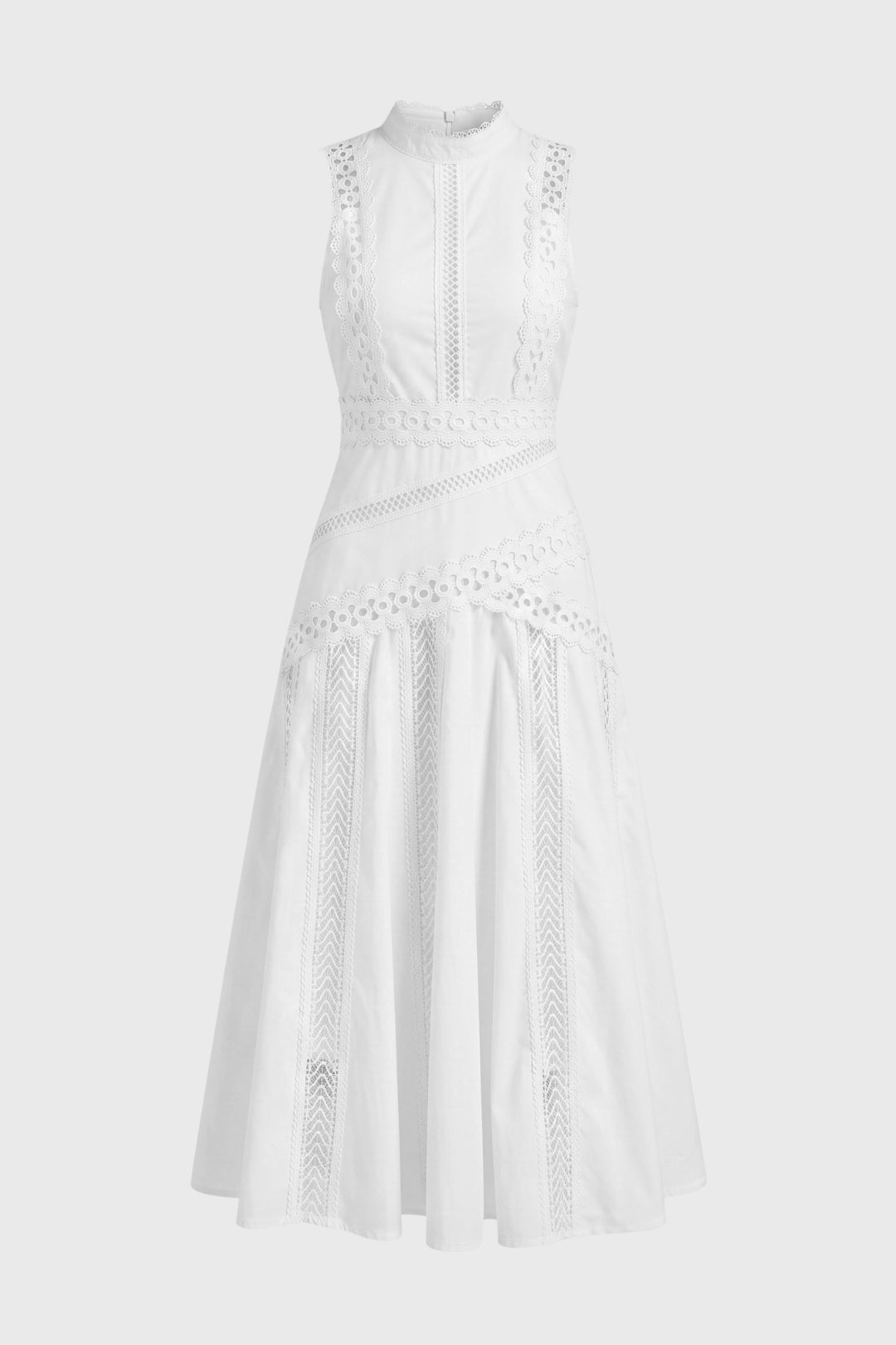 Midi Dress Women - Sleeveless Detail | High Neck Elegant