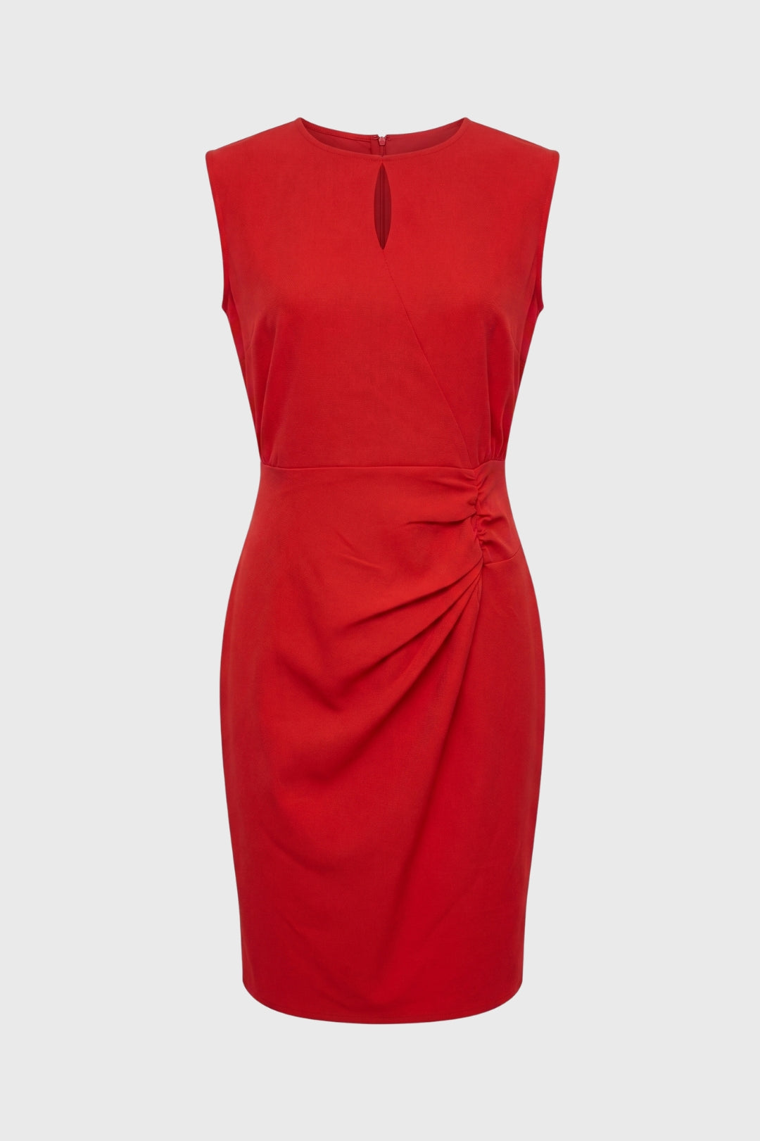 Midi Dress Women - Sleeveless Keyhole | Asymmetric Ruched Side