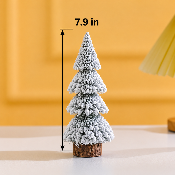 Mini Flocked Cedar Tree | Snow-Covered Artificial Christmas Decoration | Tabletop Holiday Accent