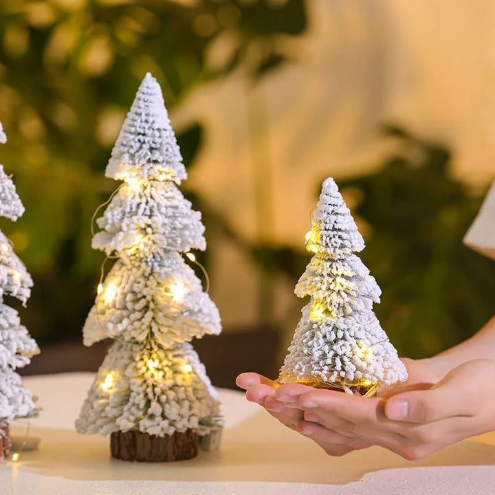 Mini Flocked Cedar Tree | Snow-Covered Artificial Christmas Decoration | Tabletop Holiday Accent
