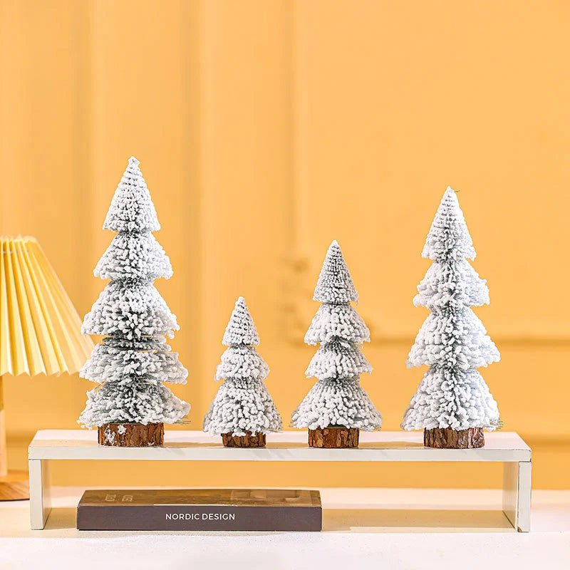 Mini Flocked Cedar Tree | Snow-Covered Artificial Christmas Decoration | Tabletop Holiday Accent