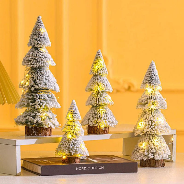 Mini Flocked Cedar Tree | Snow-Covered Artificial Christmas Decoration | Tabletop Holiday Accent