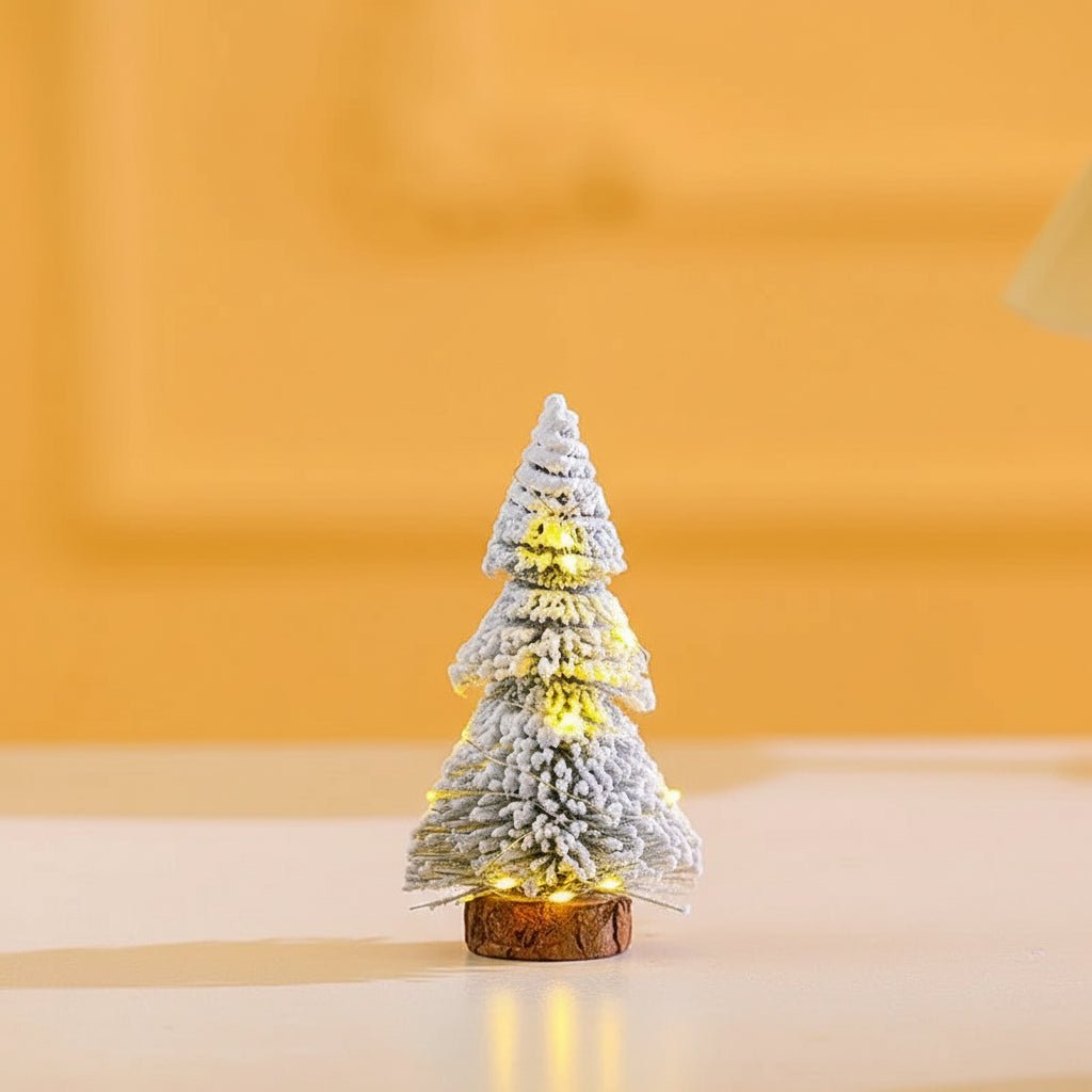 Mini Flocked Cedar Tree | Snow-Covered Artificial Christmas Decoration | Tabletop Holiday Accent