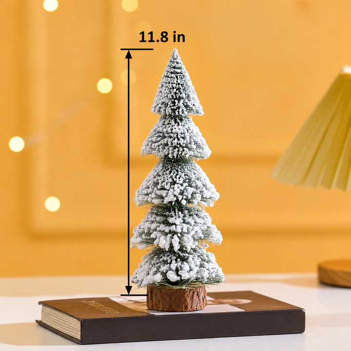 Mini Flocked Cedar Tree | Snow-Covered Artificial Christmas Decoration | Tabletop Holiday Accent