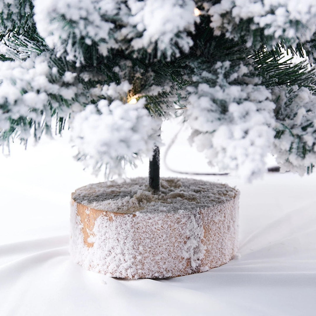 Mini LED Christmas Tree | Frosted Snow-Covered PVC Branches | Warm White Lights | 17.72-Inch Tabletop Decor