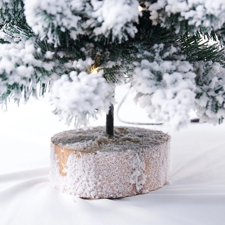 Mini LED Christmas Tree | Frosted Snow-Covered PVC Branches | Warm White Lights | 17.72-Inch Tabletop Decor