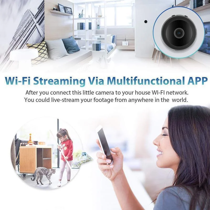 Mini WiFi Camera | 1080P HD Recording | Magnetic Security Camera with Night Vision &amp; Motion Monitoring