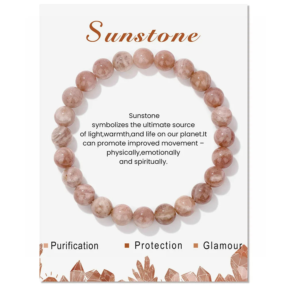 Natural Crystal Bracelet | 8mm Beads | Stretch-Fit Spiritual-Inspired Jewelry