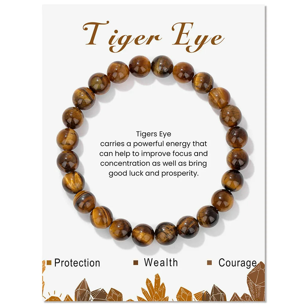 Natural Crystal Bracelet | 8mm Beads | Stretch-Fit Spiritual-Inspired Jewelry