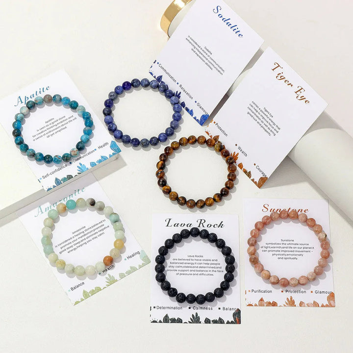 Natural Crystal Bracelet | 8mm Beads | Stretch-Fit Spiritual-Inspired Jewelry