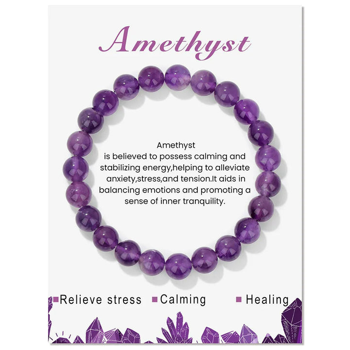 Natural Crystal Bracelet | 8mm Beads | Stretch-Fit Spiritual-Inspired Jewelry