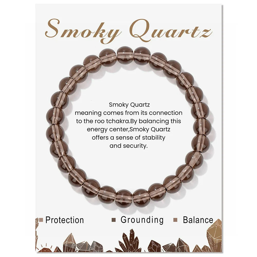 Natural Crystal Bracelet | 8mm Beads | Stretch-Fit Spiritual-Inspired Jewelry